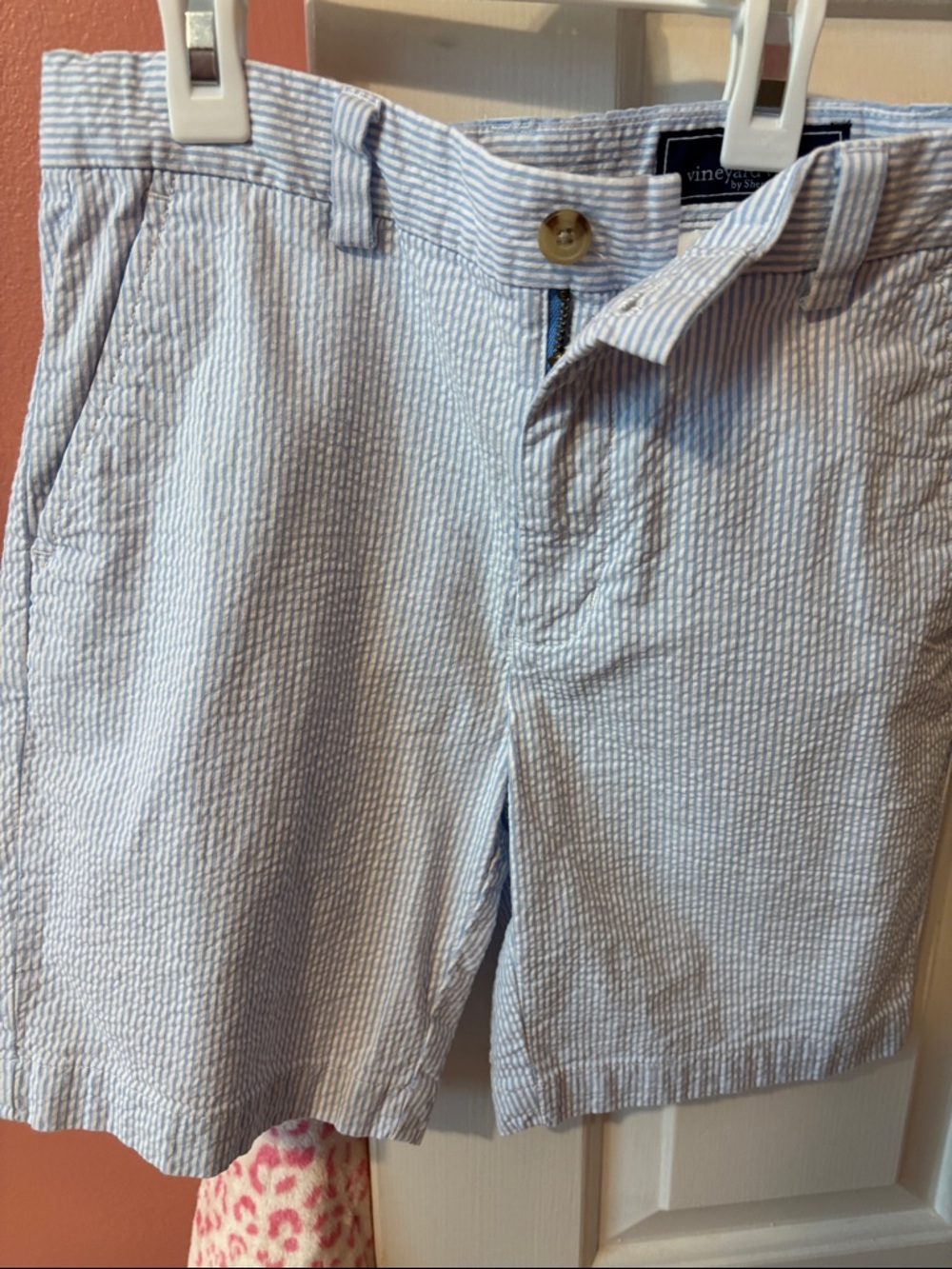 Vineyard Vines Light Blue Seersucker Flat Front Shorts